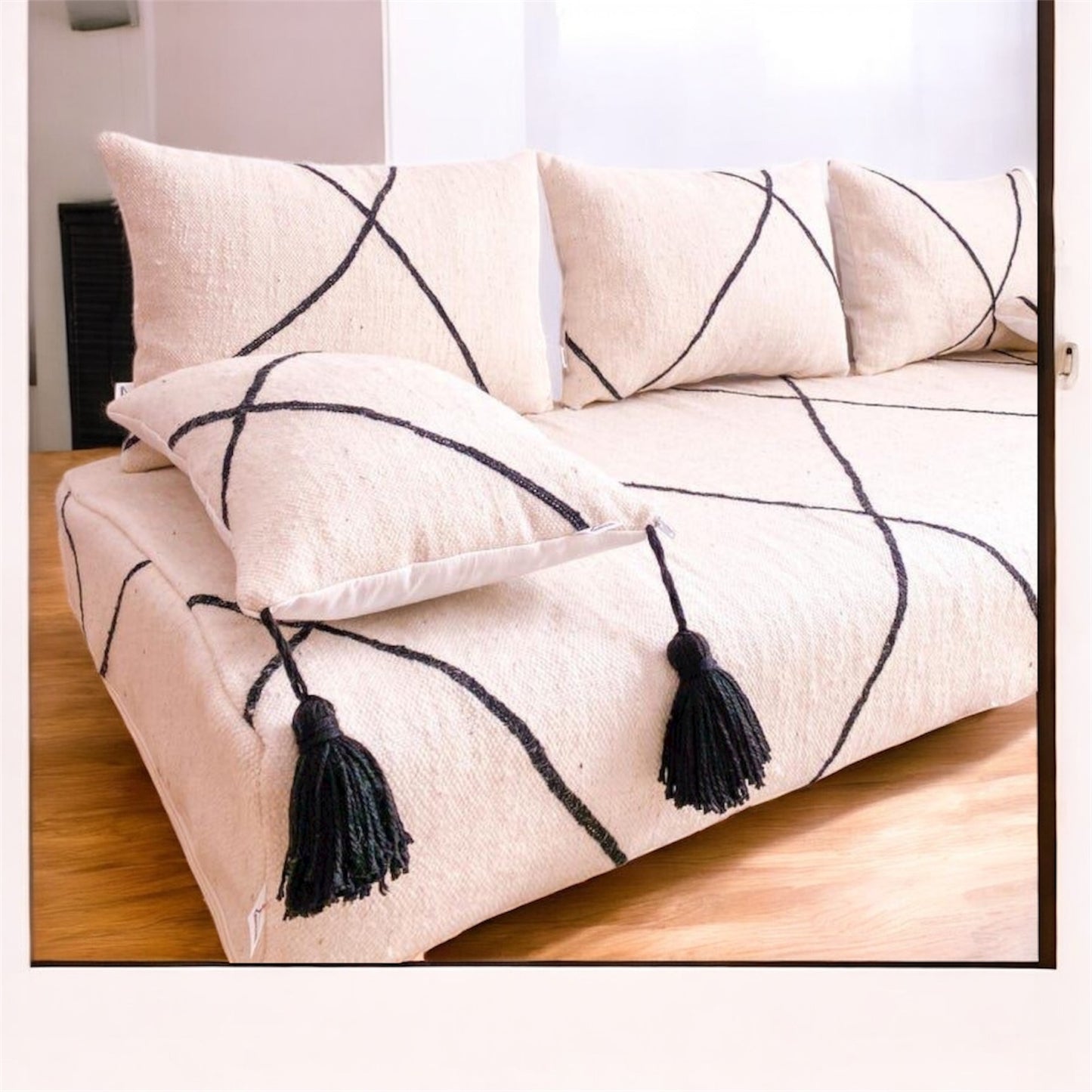 "Modern Moroccan Lounge with a Traditional Touch"